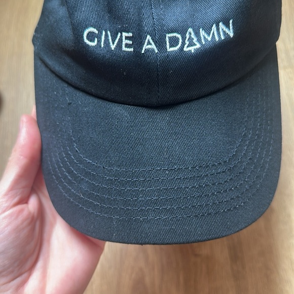 Happy Earth Black 'Give A Damn' Ball Cap Dad Hat - Picture 4 of 7